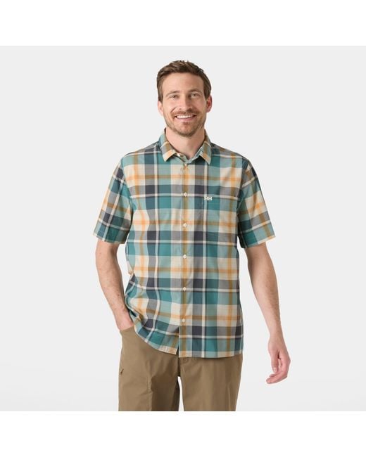 Helly Hansen Blue Fjord Quick-Dry Short-Sleeve Shirt 2.0 for men