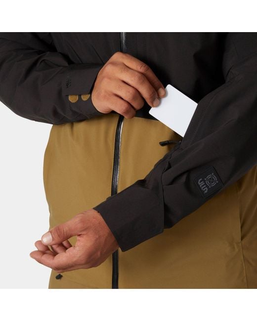 Giacca Da Sci Uomo Powderface Con Cappuccio Marrone di Helly Hansen in Black da Uomo