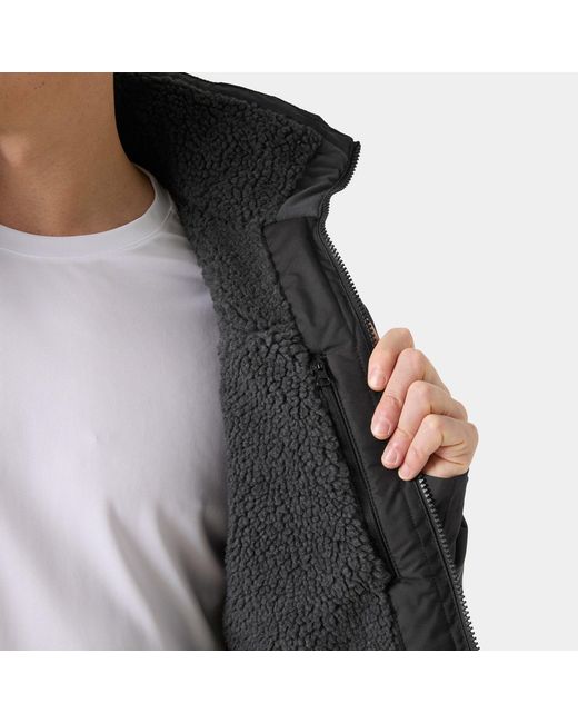 Helly Hansen Black Crew Hooded Pile Jacket for men