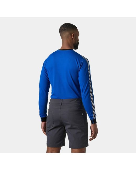 Helly Hansen Blue Hh Lifa Stripe Crew Ski Base Layer for men