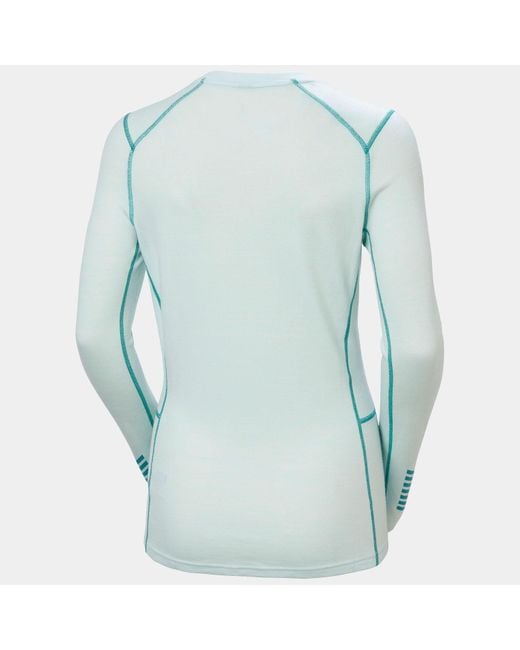 Helly Hansen Blue Lifa Merino Midweight Graphic Crew Base Layer