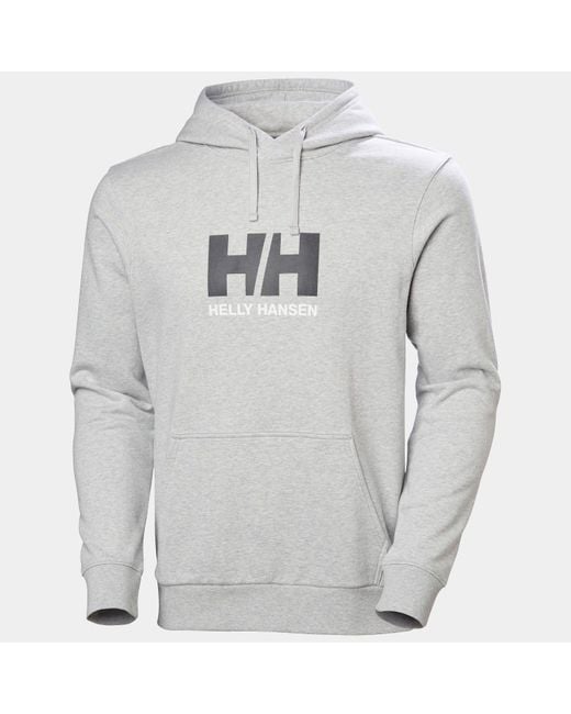 Hh Logo Felpa Con Cappuccio Grigio di Helly Hansen in Gray da Uomo