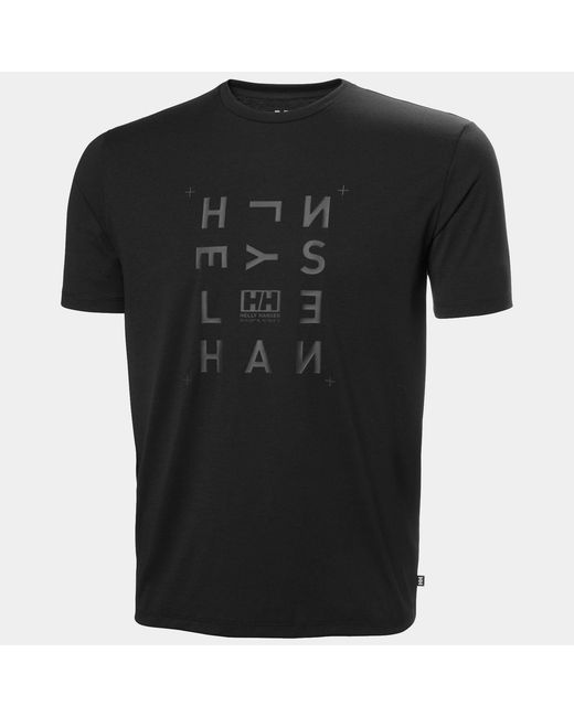 Helly Hansen Black Skog Recycled Graphic T-Shirt for men