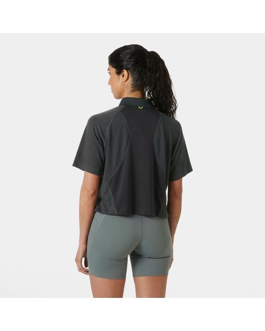 Helly Hansen Black Inshore Zip Crop Polo