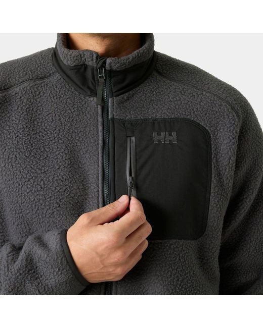 Helly Hansen Gray Panorama Pile Fleece Block Jacket for men