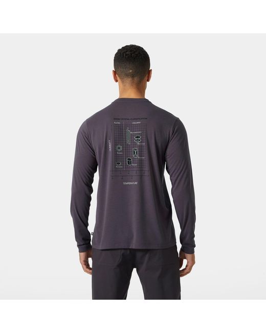 Helly Hansen Blue Skog Graphic Long Sleeve Tee for men