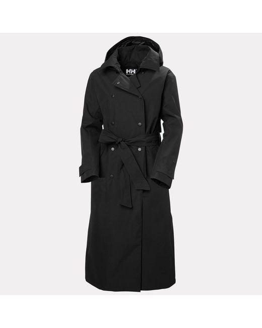 Helly Hansen Black Avenue Insulated Long Trench Coat