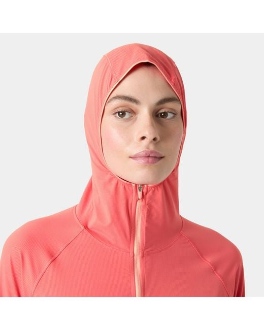 Helly Hansen Red Shine Solen Half-Zip Sun Hoodie