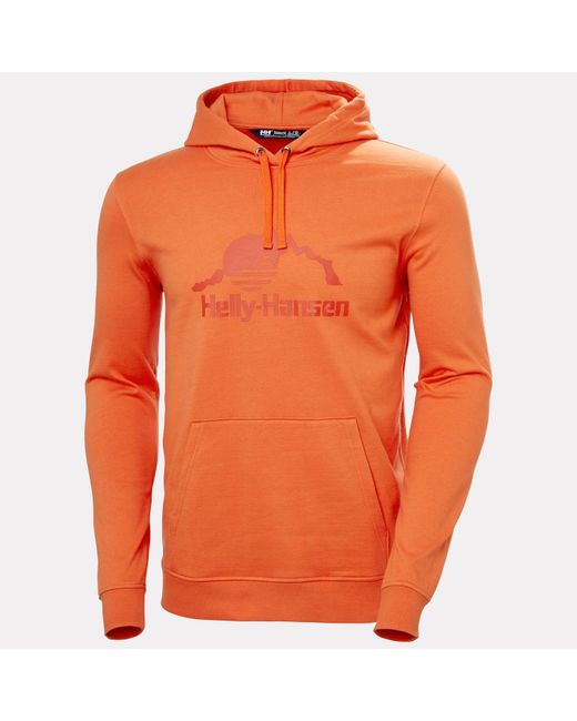 Felpa con cappuccio nord graphic 2xl di Helly Hansen in Orange da Uomo