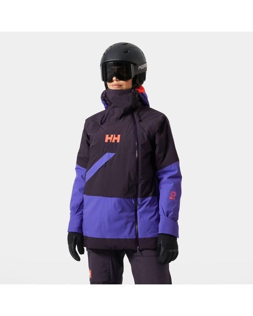 Helly Hansen Purple Powchaser Asymmetric Ski Jacket