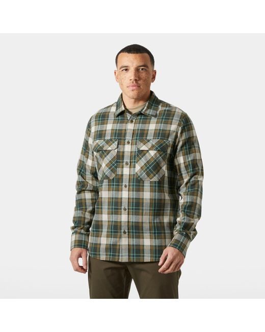 Helly Hansen Green Lokka Organic Flannel Shirt for men
