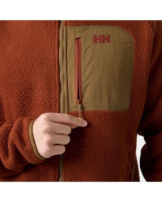 Helly Hansen Brown Panorama Pile Fleece Block Jacket for men