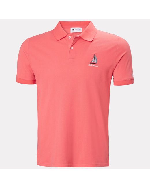Helly Hansen Red Messina Graphic Fitted Polo for men