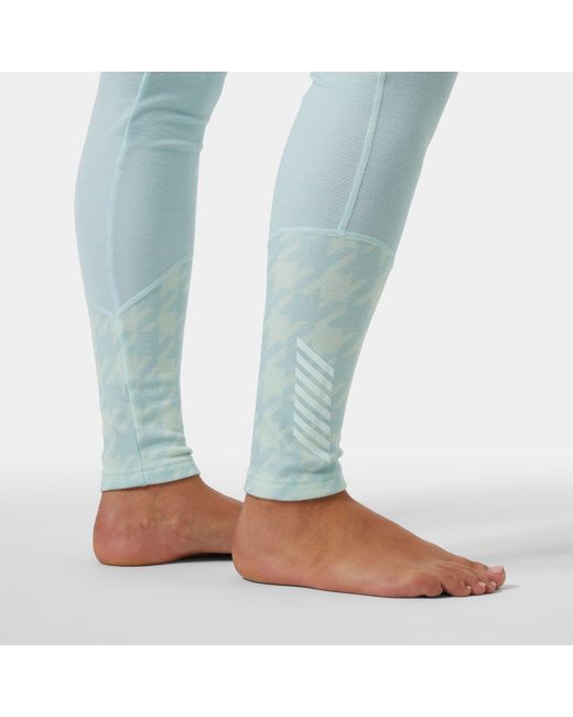 Helly Hansen Blue Lifa Merino Midweight Graphic Base Layer Trousers