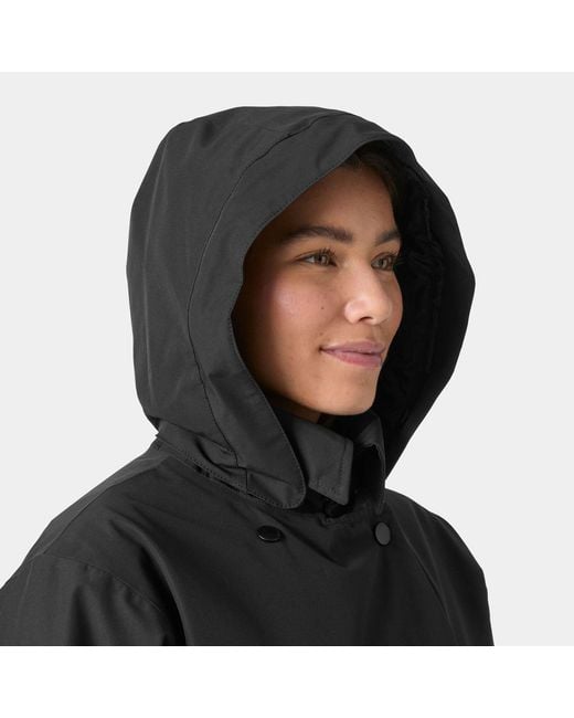 Helly Hansen Black Avenue Insulated Long Trench Coat