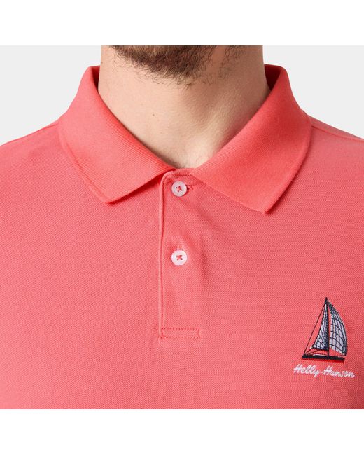 Helly Hansen Red Messina Graphic Fitted Polo for men
