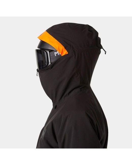 Giacca Da Sci Uomo Powderface Con Cappuccio Marrone di Helly Hansen in Black da Uomo