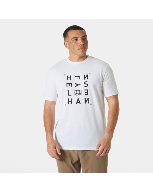 Helly Hansen White Skog Recycled Graphic T-Shirt for men