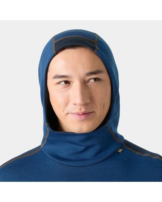 Helly Hansen Blue Lifa Merino Midweight Hoodie for men