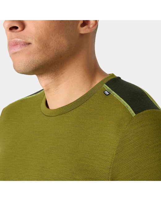 Lifa Merino Midweight Crew Base Layer Verde di Helly Hansen in Green da Uomo