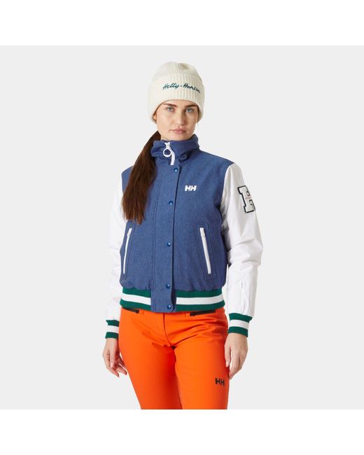 Helly Hansen Blue Retro Après Ski Varsity Jacket