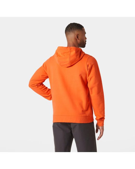Helly Hansen Orange Logo Hoodie for men