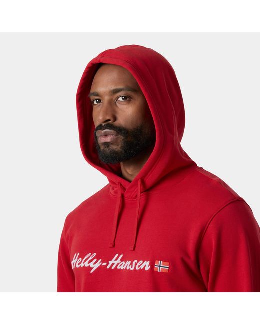 Core Graphic Felpa Con Cappuccio Rosso di Helly Hansen in Red da Uomo