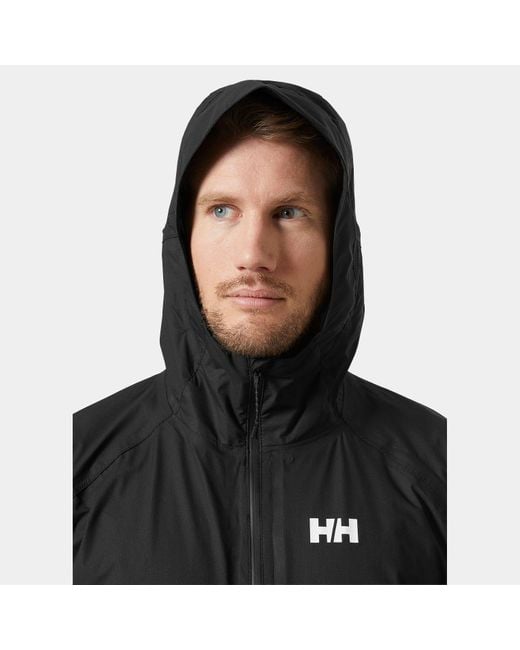 Helly Hansen Black Fast Light Rain Jacket for men