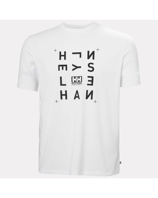 Helly Hansen White Skog Recycled Graphic T-Shirt for men