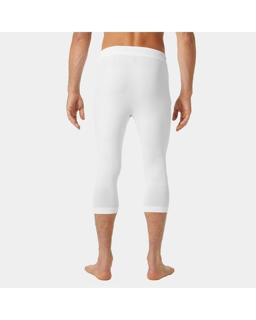 Helly Hansen White Hh Lifa Seamless Racing 3/4 Length Pants for men