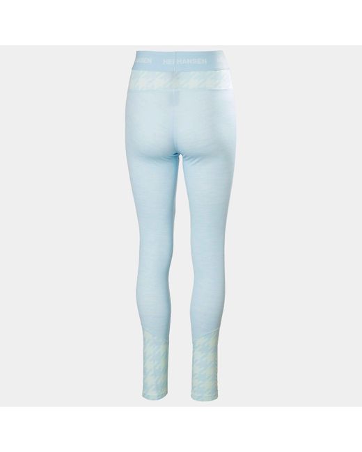 Helly Hansen Blue Lifa Merino Midweight Graphic Base Layer Trousers
