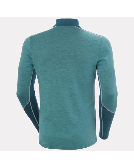 Helly Hansen Green Lifa Merino Midweight 1/2 Zip Base Layer for men