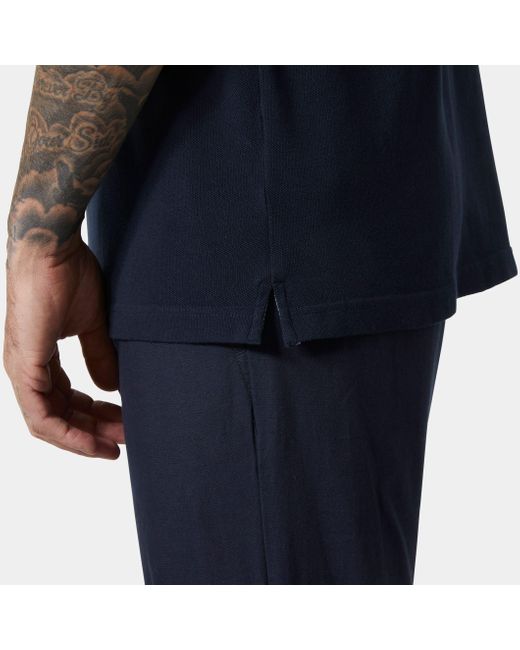 Helly Hansen Blue Crew Cotton Pique Quick-Dry Polo Shirt for men