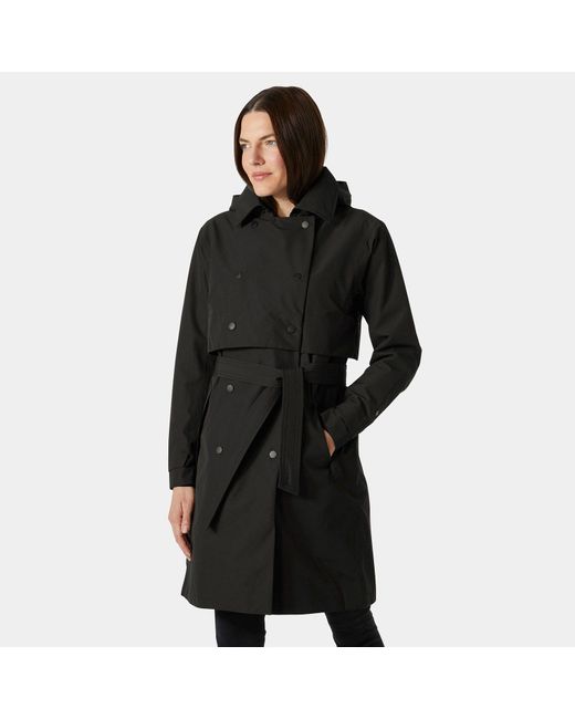 Helly Hansen Black Jane Insulated Trench Coat