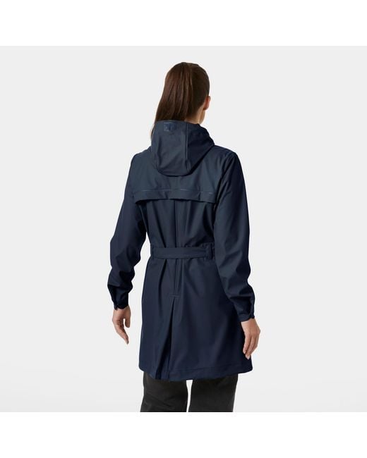 Helly Hansen Blue Lyness Ii Retro 3/4 Length Rain Coat