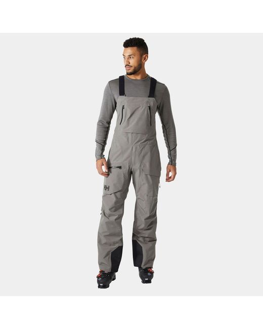 Helly Hansen Gray Ridge Infinity Bib Shell Pants Grey for men
