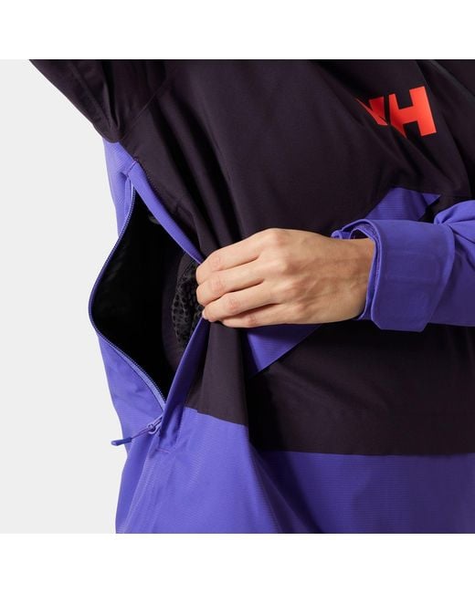 Helly Hansen Purple Powchaser Asymmetric Ski Jacket