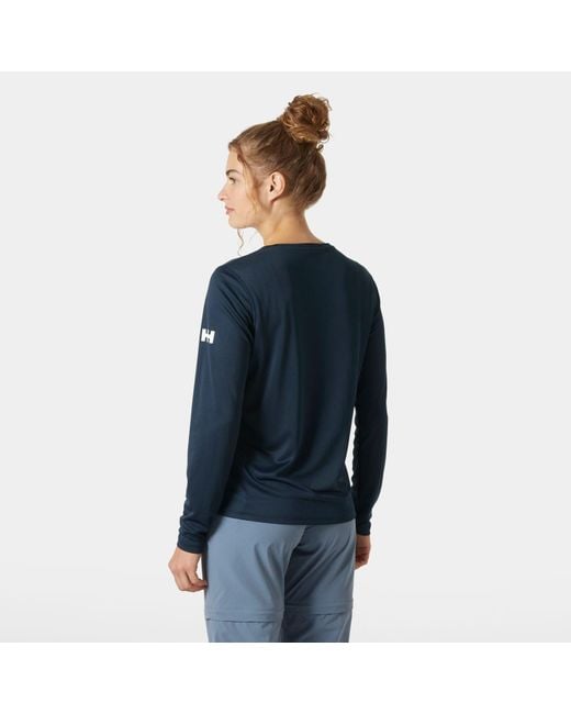 Hh Tech Crew Long Sleeve 2.0 Mujer Helly Hansen de color Blue