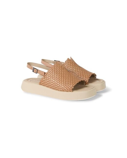 Henry Beguelin Natural Maltinto Laminato Woven Sandal