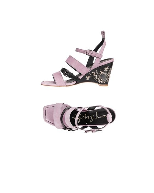 HENRY BEGUELIN ARCHIVE Purple Wedge Sandal Old Iron