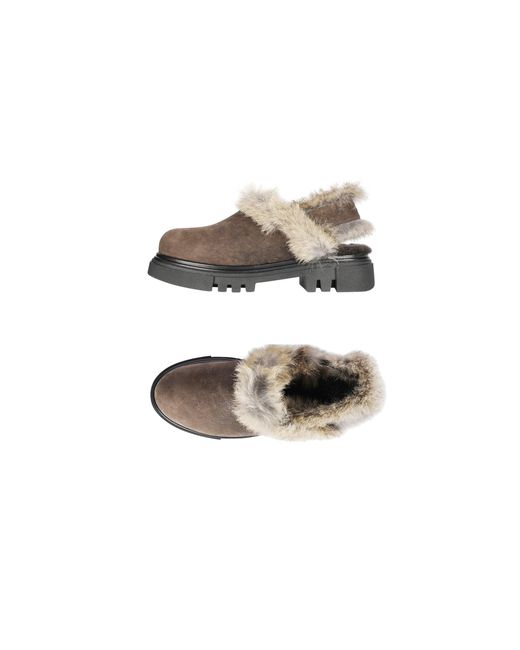 HENRY BEGUELIN ARCHIVE Women's Brown Fur Clogs Grattato