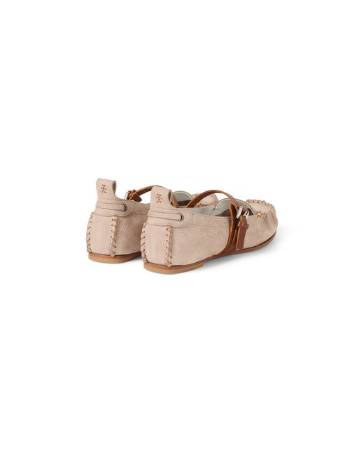 Henry Beguelin Purple Cut-Out Mocassin Nabuck Resinato With Strap