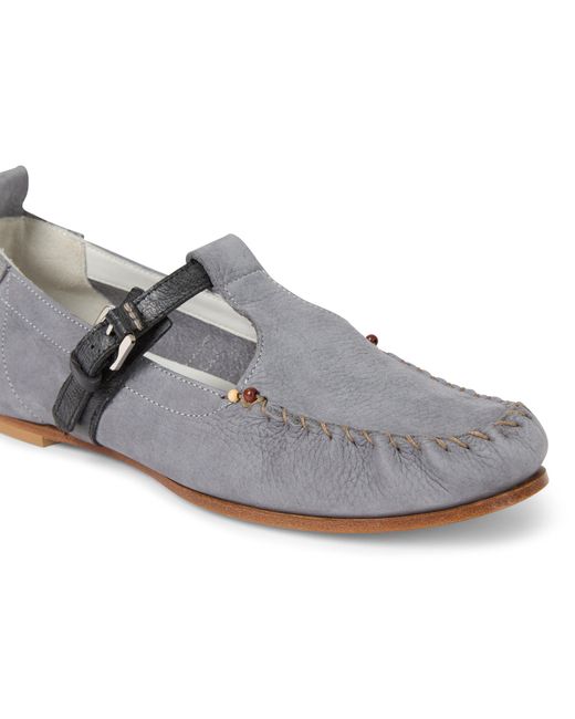 Henry Beguelin Metallic Cut-Out Mocassin Nabuck Resinato