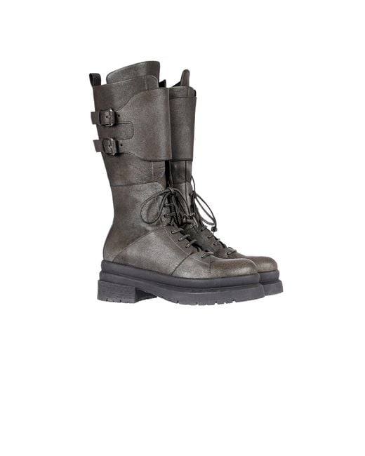HENRY BEGUELIN ARCHIVE Black Combat Boot Ombreggiato Anthracite