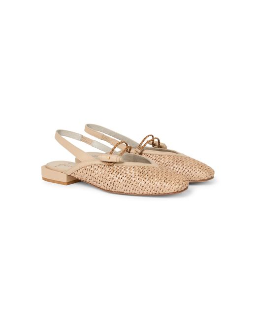 Henry Beguelin Metallic Slingback Braided Strap Intreccio Madreperla