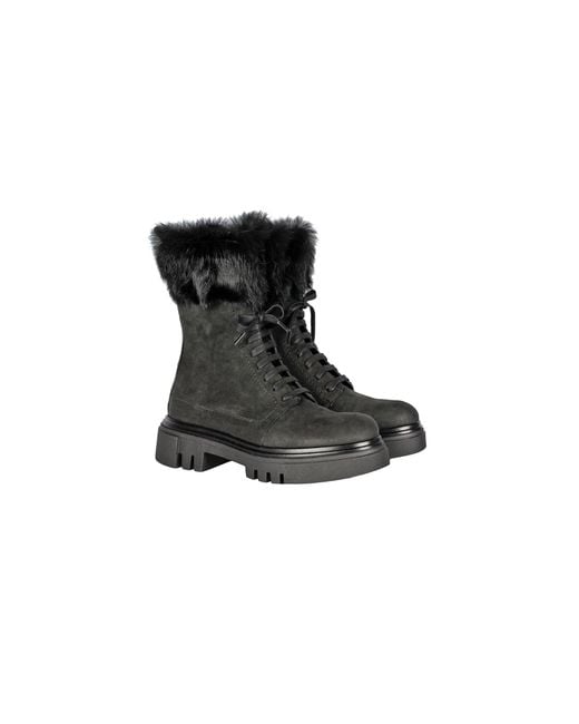 HENRY BEGUELIN ARCHIVE Black Combat Boot Grattato