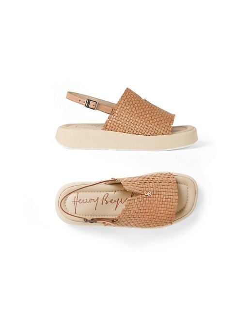 Henry Beguelin Natural Maltinto Laminato Woven Sandal