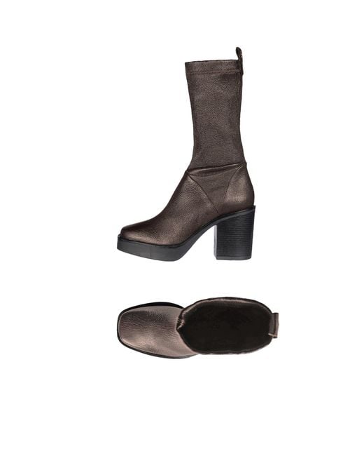 HENRY BEGUELIN ARCHIVE Black Square Toe Bootie Stretch Old Iron