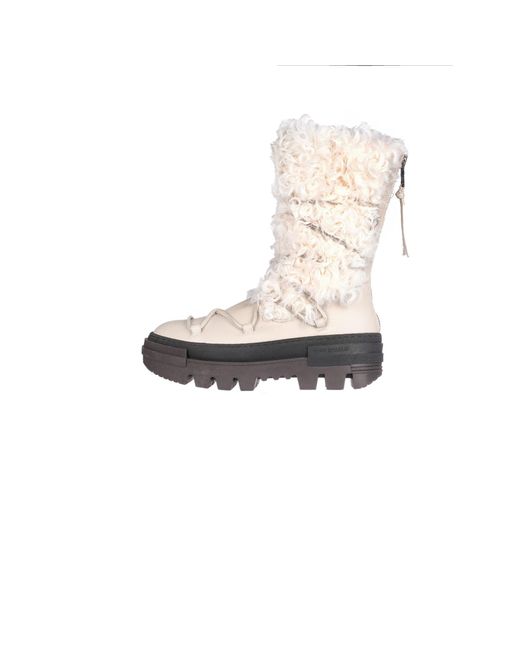 HENRY BEGUELIN ARCHIVE White Fur Boot Muflone Chalk