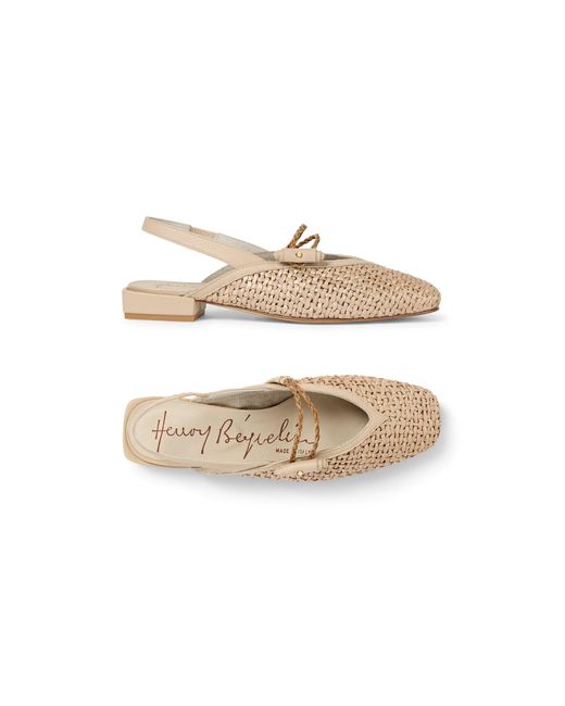 Henry Beguelin Metallic Slingback Braided Strap Intreccio Madreperla